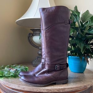 Frye Dark brown riding boot extended CALF